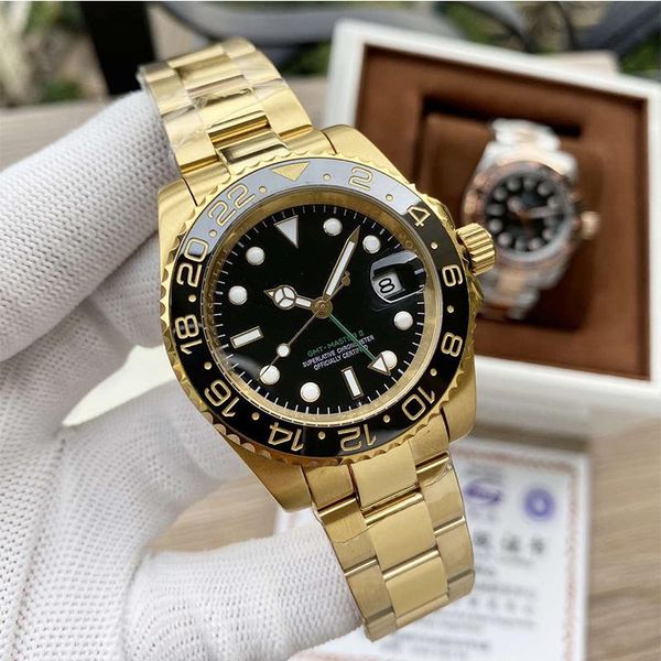 

wristwatches luxury greenwich man automatic mechanical watch stainless steel date 100m waterproof business for men, Slivery;brown