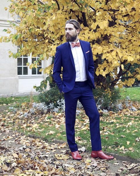 

latest coat pant design royal blue shawl lapel custom made wedding suit for men groom blazer slim fit 2 piece tuxedo vestidoe f men's s, White;black