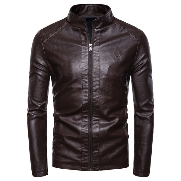 

new men's machine che leather jacket, Black;brown
