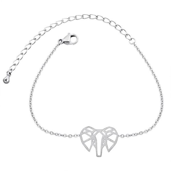 

link, chain pulseras mujer moda 2021 stainless steel gold origami elephant bracelets for women lucky jewelry pulseira masculina, Black