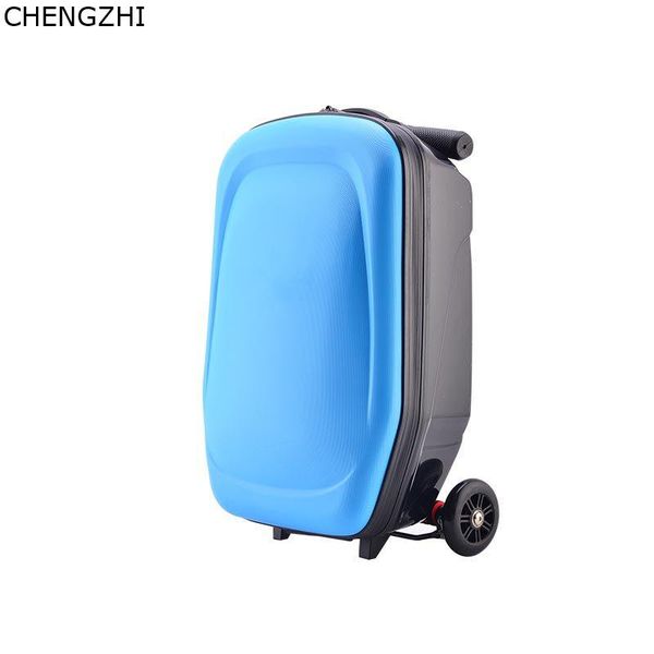 

suitcases chengzhi 20"inch teenager carry on scooter luggage with wheels skateboard rolling cabin travel trolley suitcase