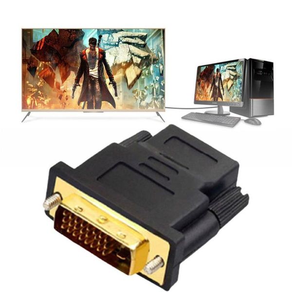 

audio cables & connectors dvi-d male (24 1 pin) to -compatible female (19-pin) hd hdtv monitor display adapter drop mar3