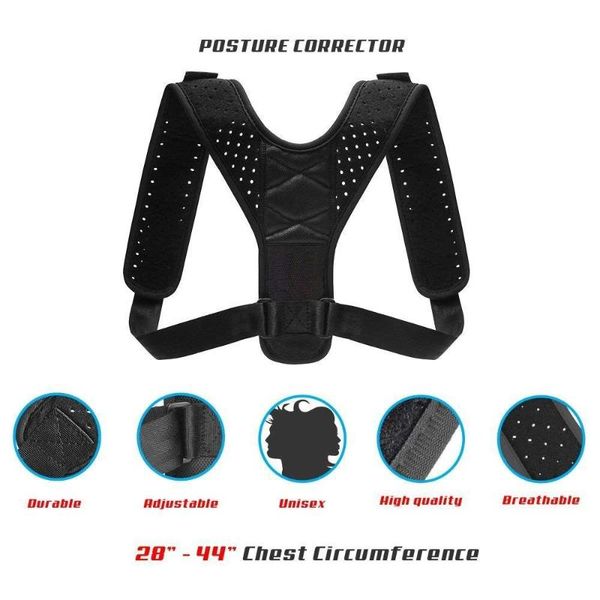 

men's body shapers clavicle posture corrector children back support belt corset orthopedic brace shoulder correct shaper, Black;brown