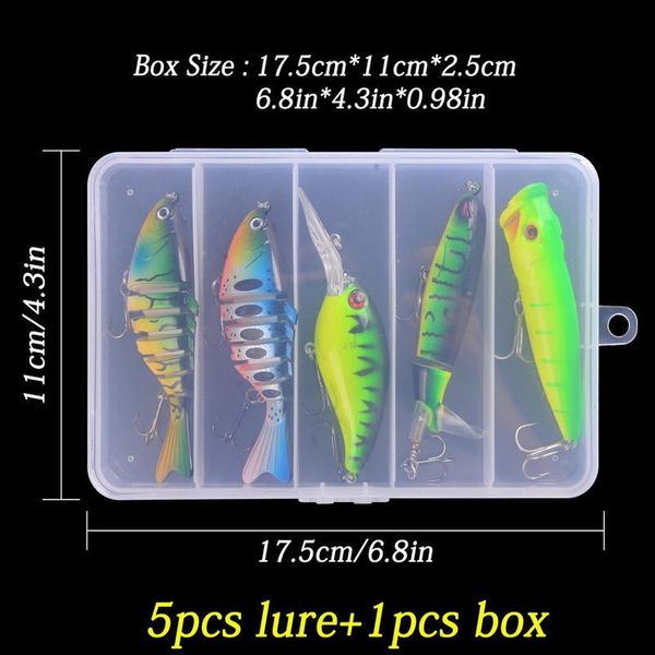 

5pcs fishing wobbler set crankbaits artificial bait hard lure swimbait minnow popper for bass fishing tackle jllejh