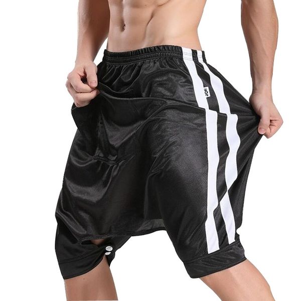 JQK Nova Moda Hip Hop Open Crotch Shorts Homme Loose Sweatpants Dança Metrosexual Cool Sleep Shorts Masculino 210316