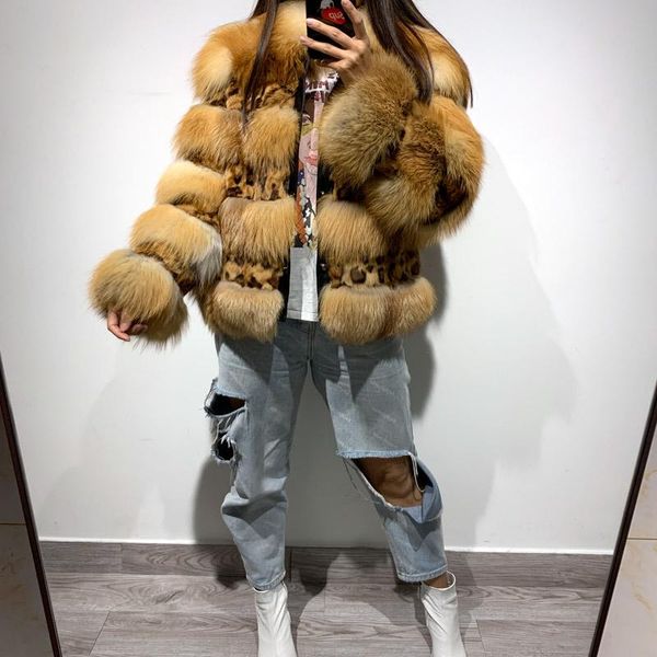 

women's fur & faux women natural jacket ladies real coat, Black