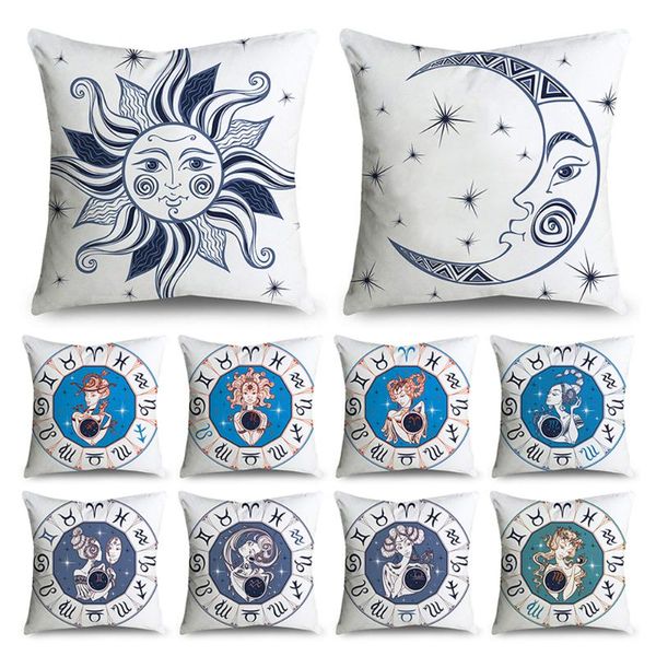 

cushion/decorative pillow ancient sun constellation star case polyester soft car sofa home decoration cushion cover