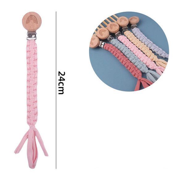 

pacifier holders baby clips weaning teething natural wooden girl infant feeding accessories supplies pure hand-woven nipple chain birch soot