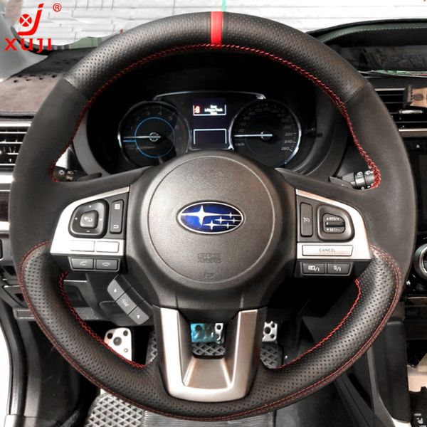 Coprivolante per auto cucito a mano in pelle fai-da-te per Subaru BRZ New Forester XV New Outback LEVORG Legacy WRX