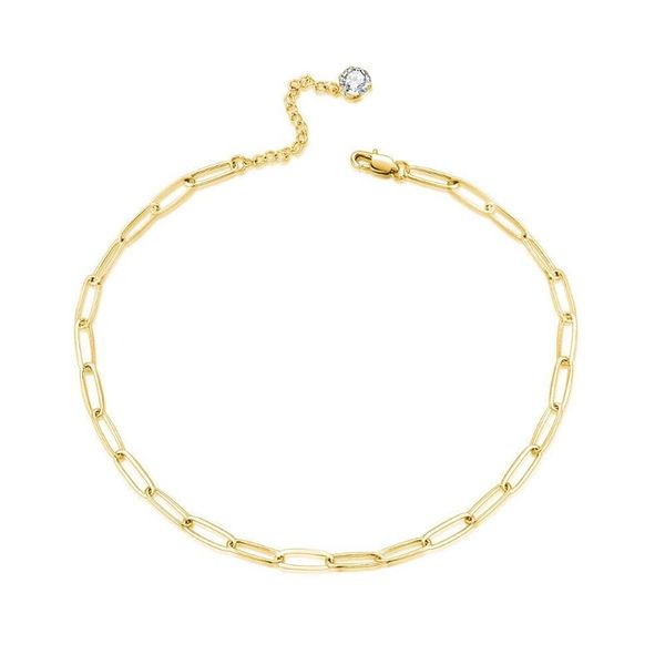 

chains wholesale jewelry -- 41 cm x 5 mm stainless steel clip gold chain necklaces for women fashion jewlery, Silver