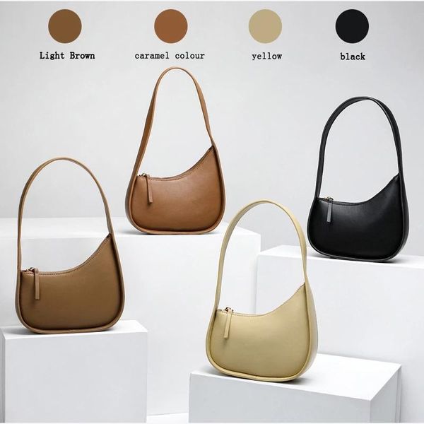 

storage bags genuine leather bag 2021 trend summer simple irregular half-month underarm female shoulder