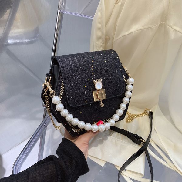 

pu pearl fragrance 2021 handbag korean female chain bag fashion sequin girl small messenger phone mobile ins lqivm