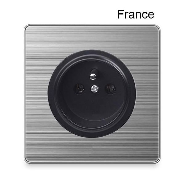 

smart home control 86 type france socket 1 2 3 gang way switch press button with led brushed stainless steel germany uk us