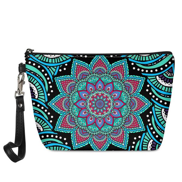 

cosmetic bags & cases cute mandara pattern bag travel makeup case women zipper make up bath organizer storage pouch toiletry wash beaut kit