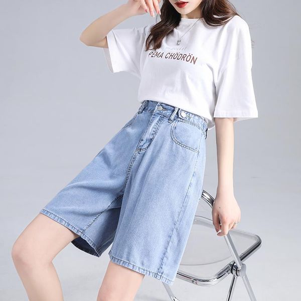 

women's shorts streetwear waist wide leg denim for women 2021 soft jean summer korean style loose short, White;black