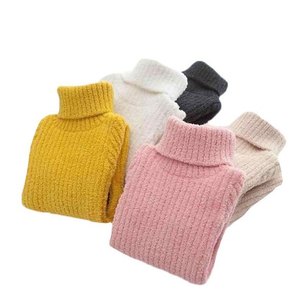 Lawadka Winter Dicke warme Pullover Strickpullover Solide Baby Mädchen Jungen Kleidung Schnee Kinderkleidung von 1 bis 12 Jahren 210308