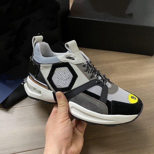 

designer shoes fashion luxury shoes men's leather lace up platform oversized sole sneakers casual shoes size 38-45, Red;white