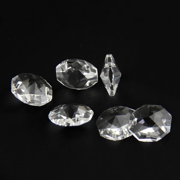 

1000pcs/lot 10mm in 2 holes crystal glass octagon beads chandelier