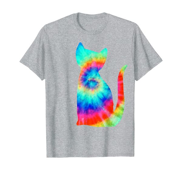 

tie dye cat shirt | colorful tye dye kitten t-shirt, White;black