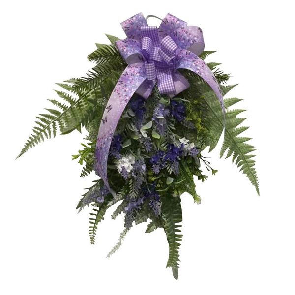 

decorative flowers & wreaths artificial wreath, door wreath 17 inch lavender spring round for the front door, home decor halloween