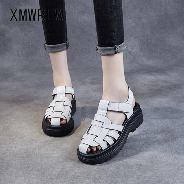 

dress shoes xmwrlw women's summer sandals genuine leather solid color fashion high heels for women beach sandal, Black