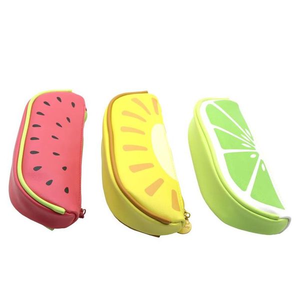 

wholesale- 1 pcs cute fruit pattern pencil case pu leather pencil bag cartoon storage bag office pencilcase cute jllkhq mx_home