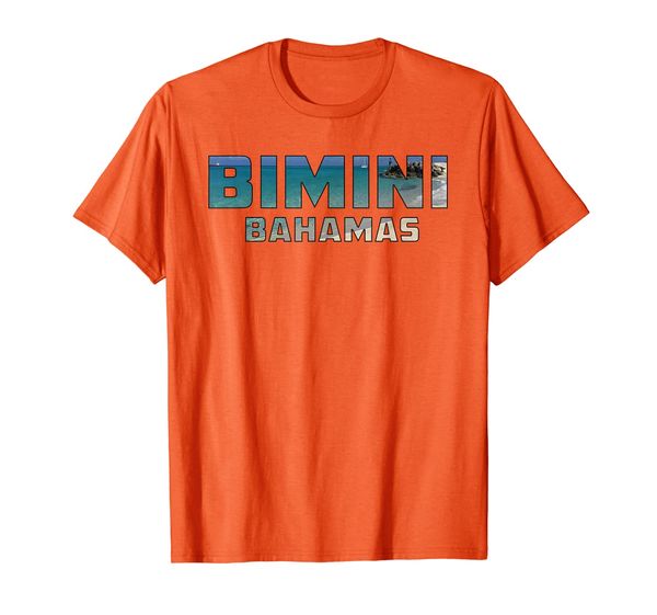 

bimini bahamas tropical island beach t-shirt, White;black