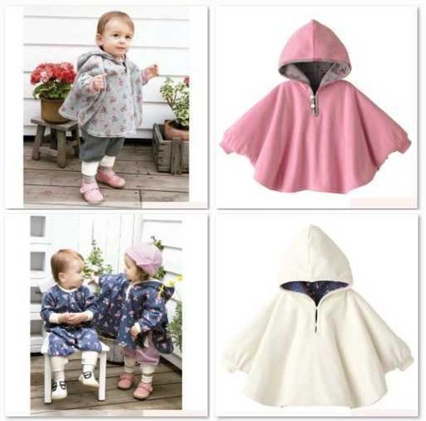 

baby coats girl's smocks outerwear fleece cloak jumpers mantle children's poncho 1pcs/lot cape g1026, Blue;gray