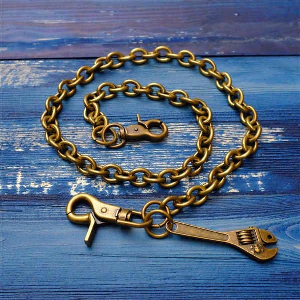 

keychains men trousers pants wallet keychain bronze wrench pendant metal link waist chain punk jean heavy bl75, Silver