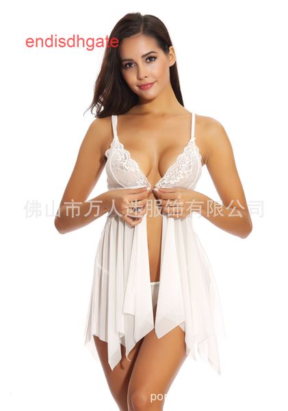 

size large lace underwear suspender pajamas women's front buckle, Black;white
