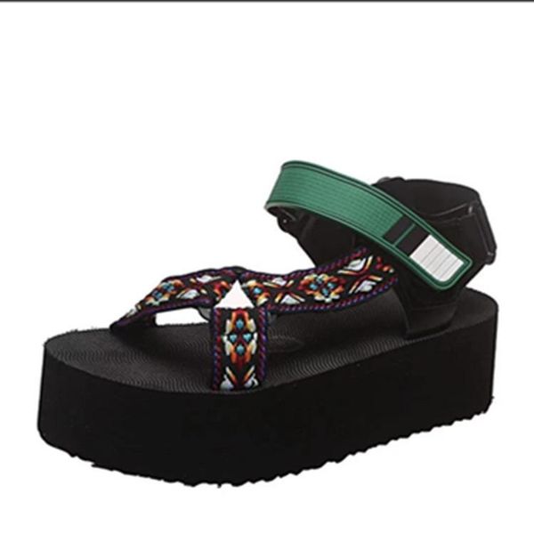 

sandals summer european and american ladies thick-soled sponge cake same color female plus size, Black