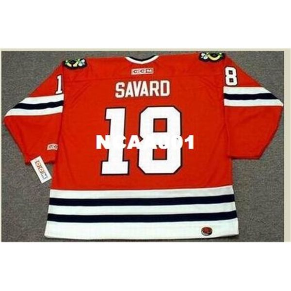 

001s #18 denis savard chicago blackhawks 1986,1988,1996 ccm away hockey jersey or custom any name or number retro jersey, Black