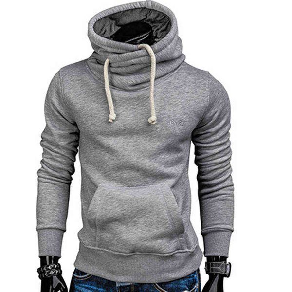 

autumn drawstring sportswear men hip hop sweat wear pocket running jacket hoodies men male pullovers men's tracksuits 211106, Black