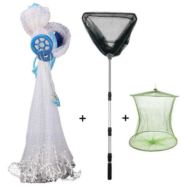 

cast net with sinker fishing network usa hand cast net outdoor throw catch fishing tool gill hand net&shrimp