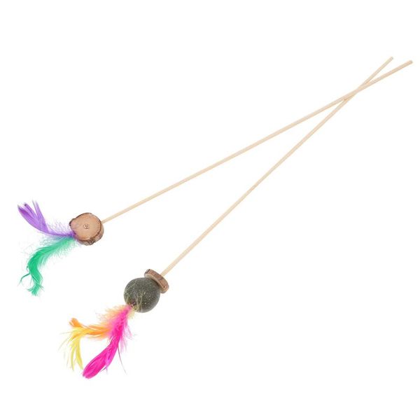 

cat toys 2 pcs teaser interactive teasing stick pet supplies