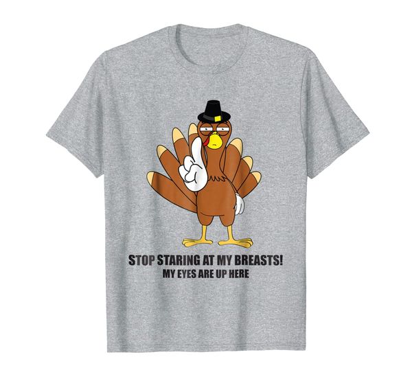 

sstaring at my breasts: funny thanksgiving turkey shirt, White;black