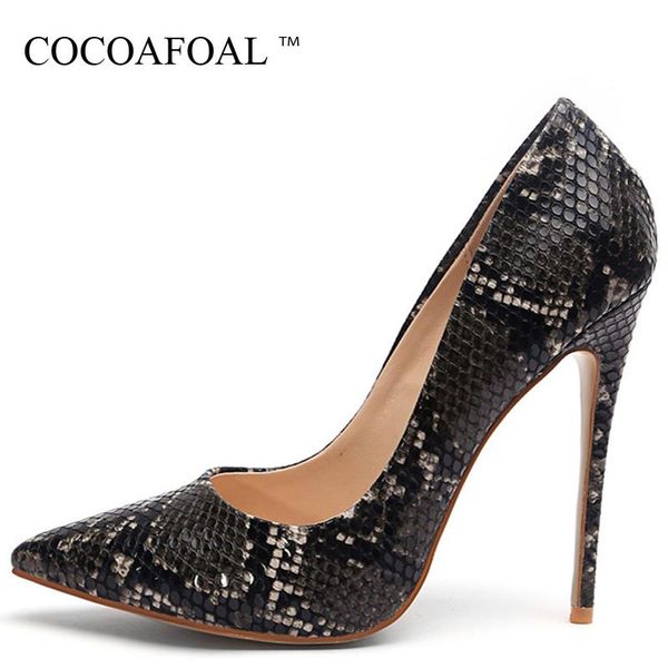 

dress shoes cocoafoal snakeskin woman high heels women's heel bridal wedding black white party plus size pumps stiletto