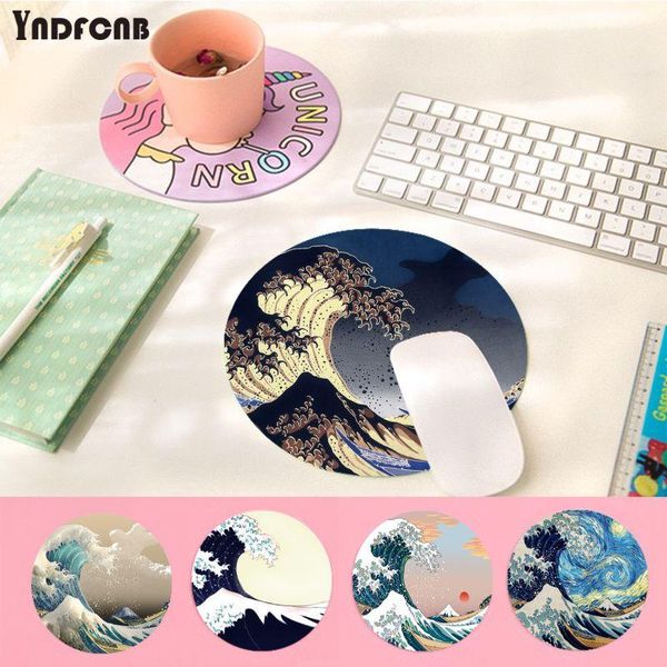 

mouse pads & wrist rests yndfcnb custom skin great wave off art computer gaming round mousemats mousepad rug for pc lapnotebook