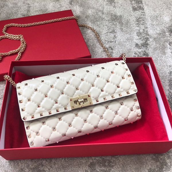 

rivet sheepskin shoulder bag handbags purse crossbody bag fashion golden chain flap wallet card holder turnlock