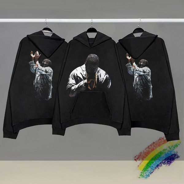 

2021 new oversized kanye west hoodie men women autumn winter hip-hop character print pullover sweatshirts cxjv, Black