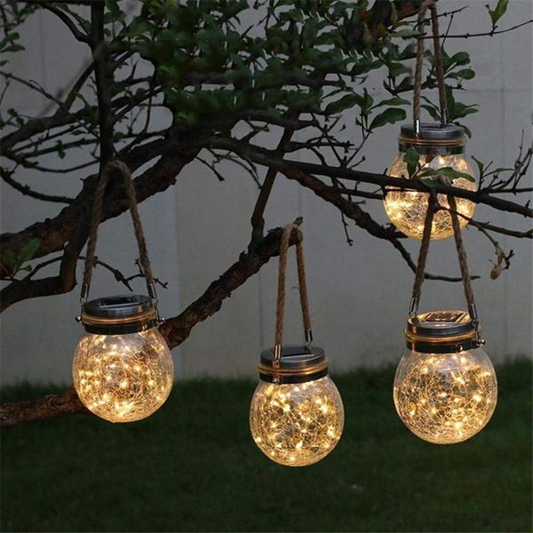 

solar lamps light mason jar outdoors waterproof led power for garden decoration round/square balcony holiday lighting lamp