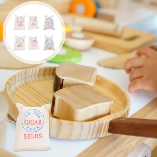 

waste bins 6pcs miniature flour salt sugar bags creative food baking scene ornaments supplies