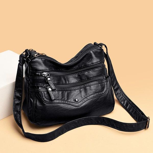 

evening bags women's soft pu shoulder multi-layer classic crossbody bag handbag and purse