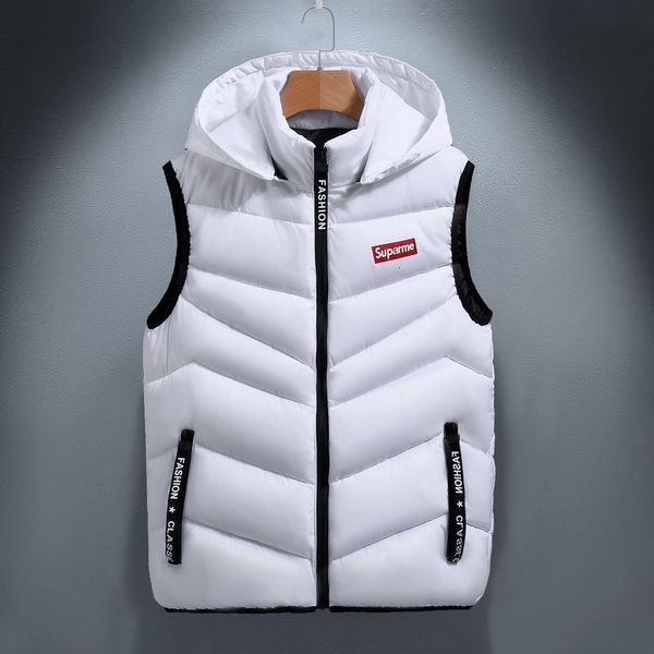 

autumn and winter down cotton hooded trend korean handsome waistcoat men's thickening, Black;white