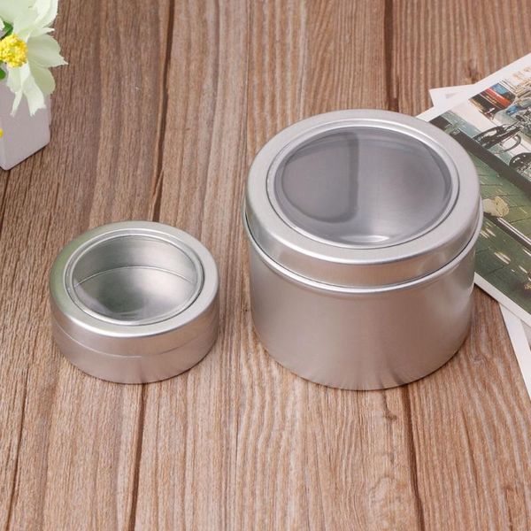 

storage bottles & jars 25/60ml round clear window tins spices case aluminum container box can