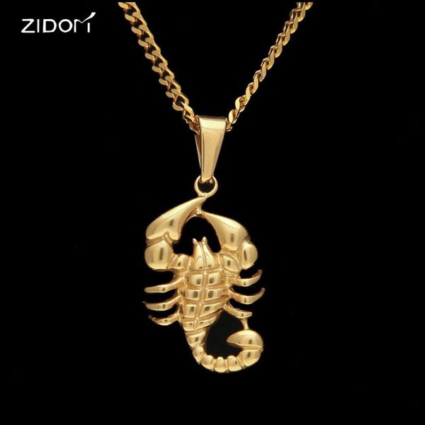 

pendant necklaces men hiphop style scorpion stainless steel 24inch long cuban chain fashion animal shape necklace jewelry, Silver