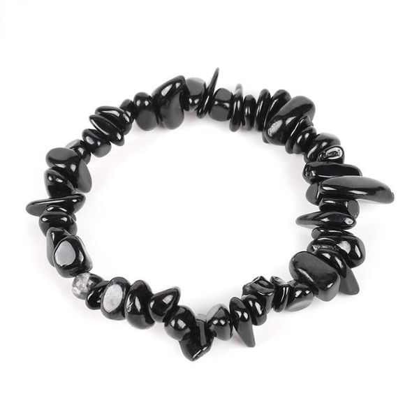 

beaded, strands natural stone cool black tourmaline bracelet for women fashion irregular beads female energy crushed