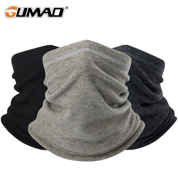 

winter neck warmer gaiter bandana mask tube scarf fleece half face cover sports thermal ski hiking cycling snowboard men women, Black