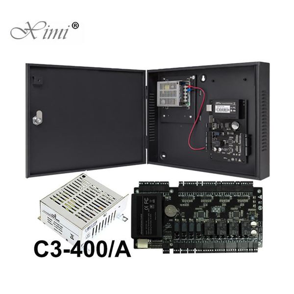 

ip-based 4 doors access control panel tcp/ip c3-400 four doors access control board door system+power supply box