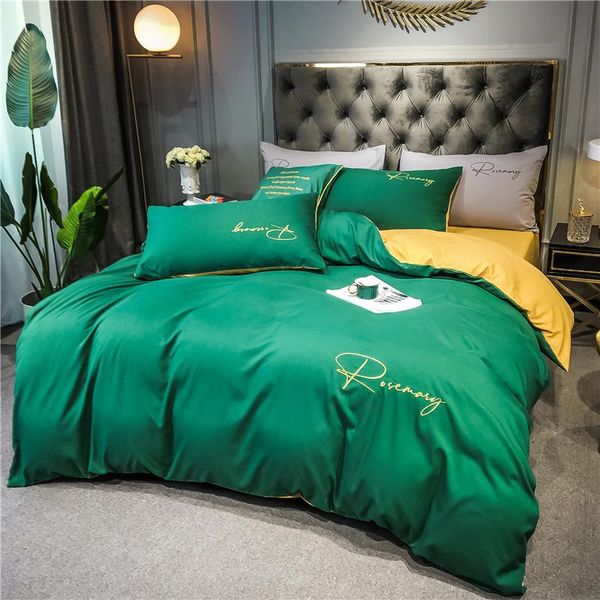 

cotton bedding set  size linens quilt cover 220x240 fitted sheet bed lien family ab side duvet cover set